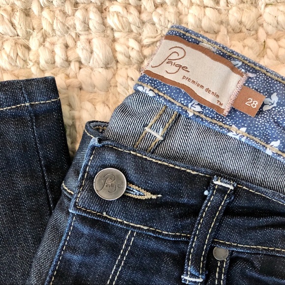 NWOT SZ 28 Paige Benedict Canyon Dark Wash Jeans - Picture 4 of 8